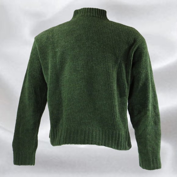 RAFAELLA Green Mock Neck Sweater in Size Medium - Picture 2 of 4
